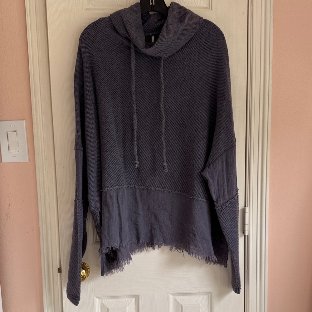 Free People XS  Cowl Neck oversized sweater in Deep grey. Great for winter